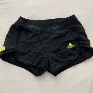 Adidas Black and Yellow Running Shorts